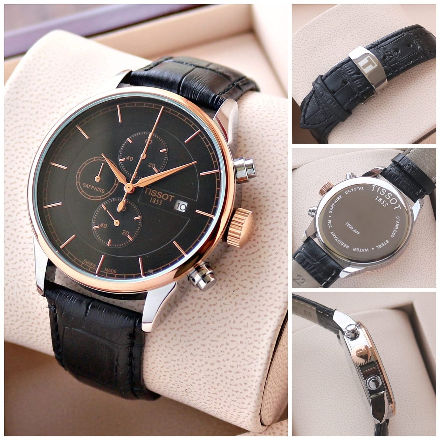 Tissot 1853 black belt flat