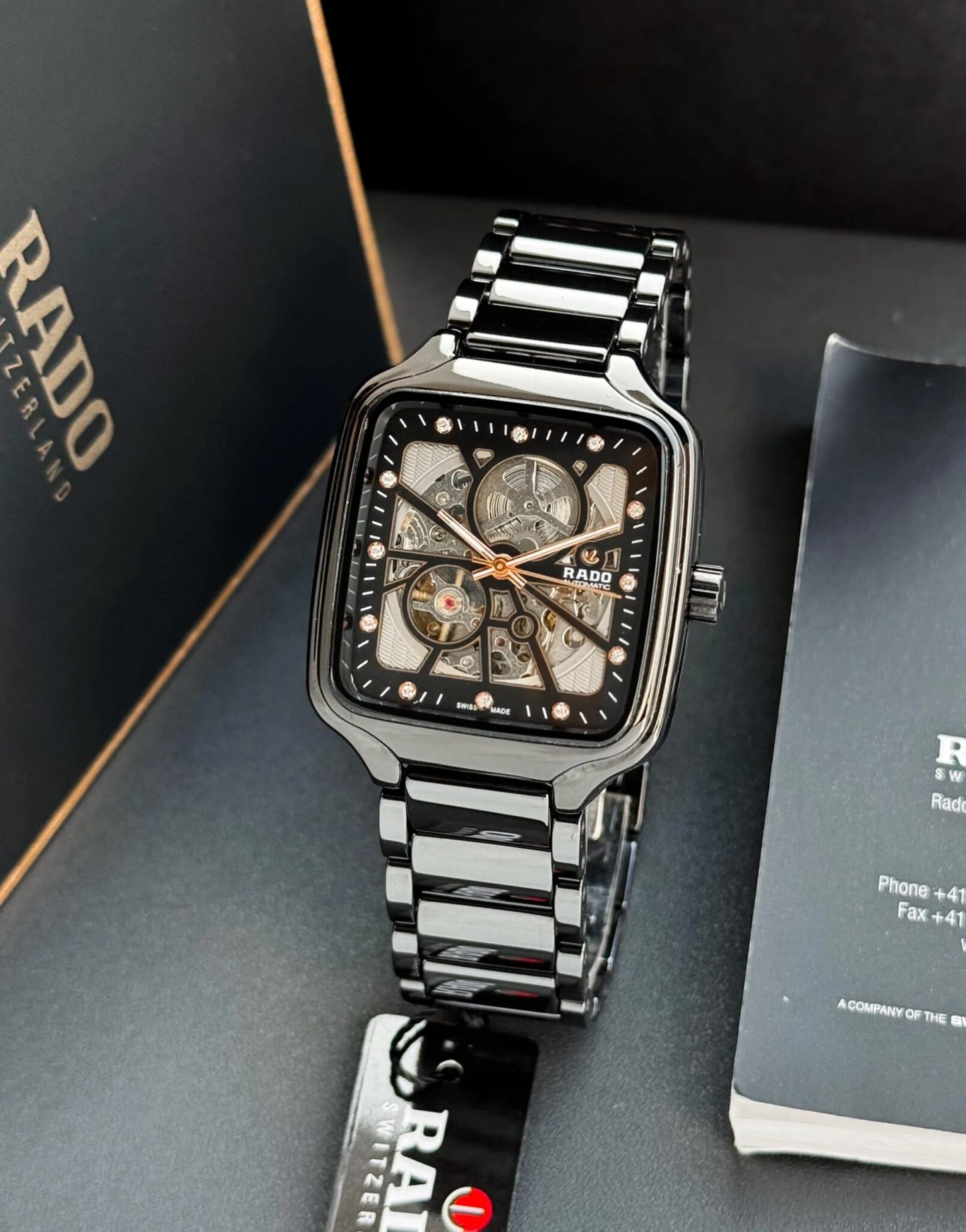 RADO AUTOMATIC OPEN HEART BLACK CERAMIC