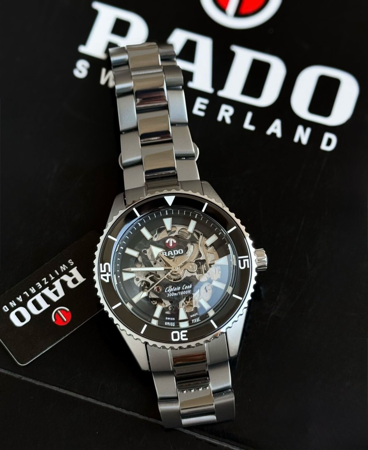 Rado captain cook silver with black dial