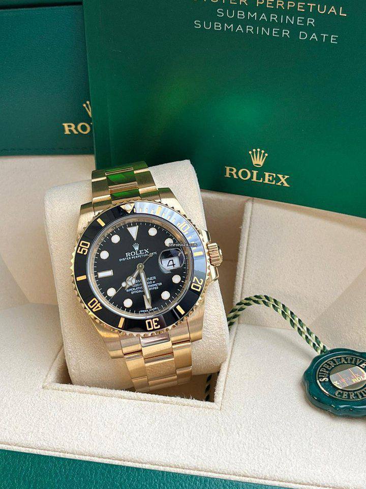 Rolex Submariner Automatic full gold black dial