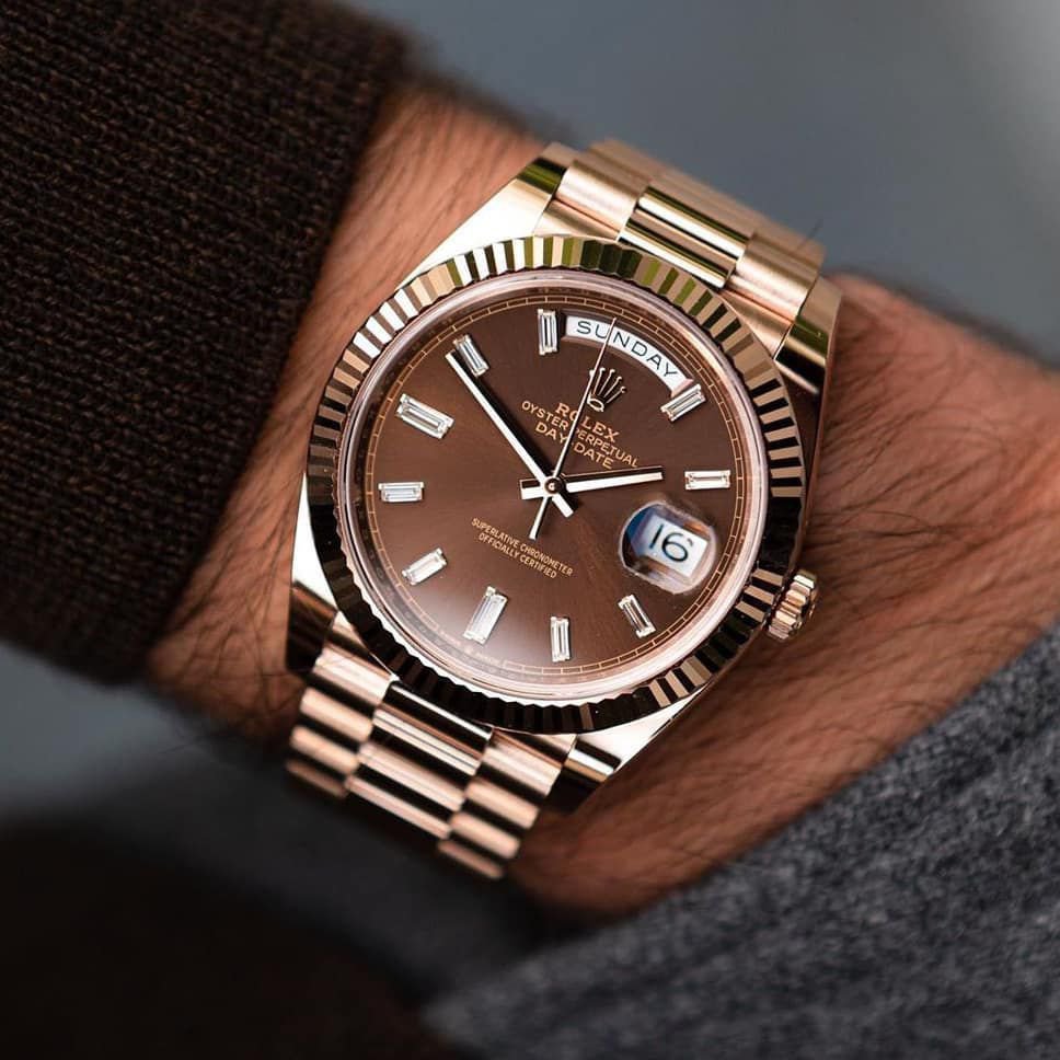 ROLEX OYSTER PERPETUAL DAY-DATE PREMIUM full copper with brown dial
