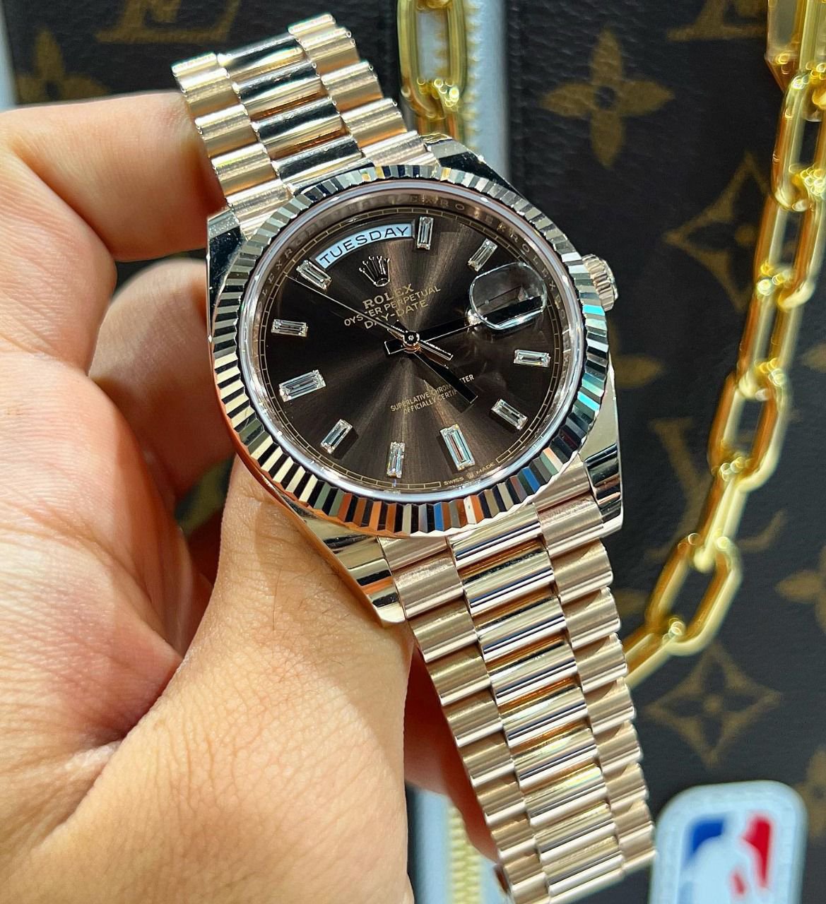 ROLEX OYSTER PERPETUAL DAY-DATE PREMIUM full copper with brown dial