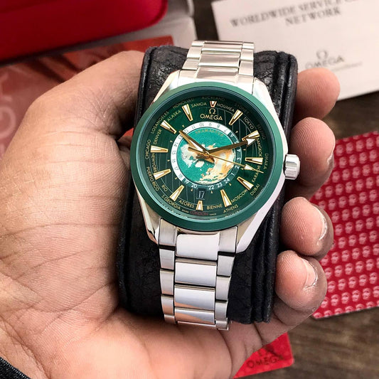 Omega Aqua Terra silver green dial
