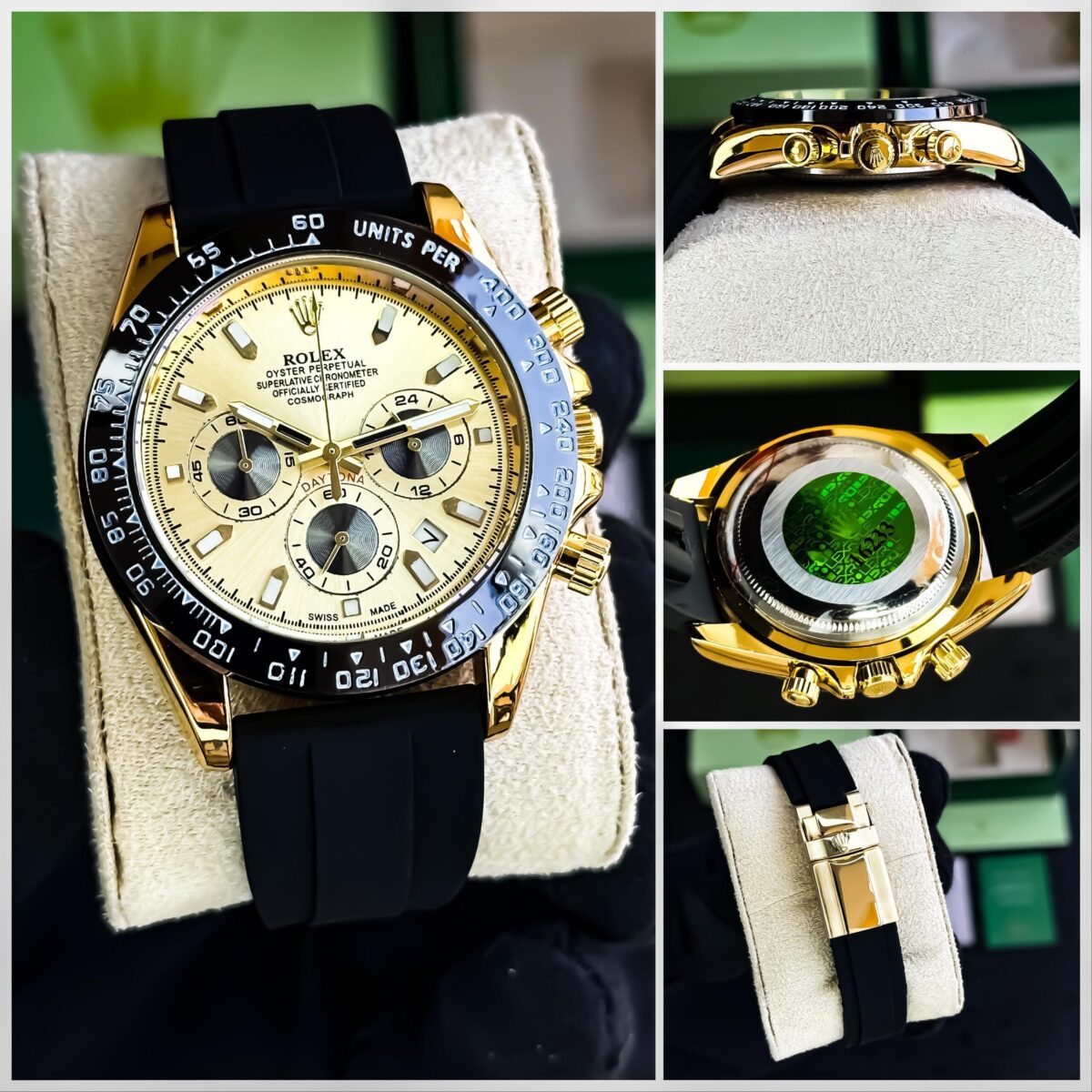 Rolex Daytona full gold with black strap