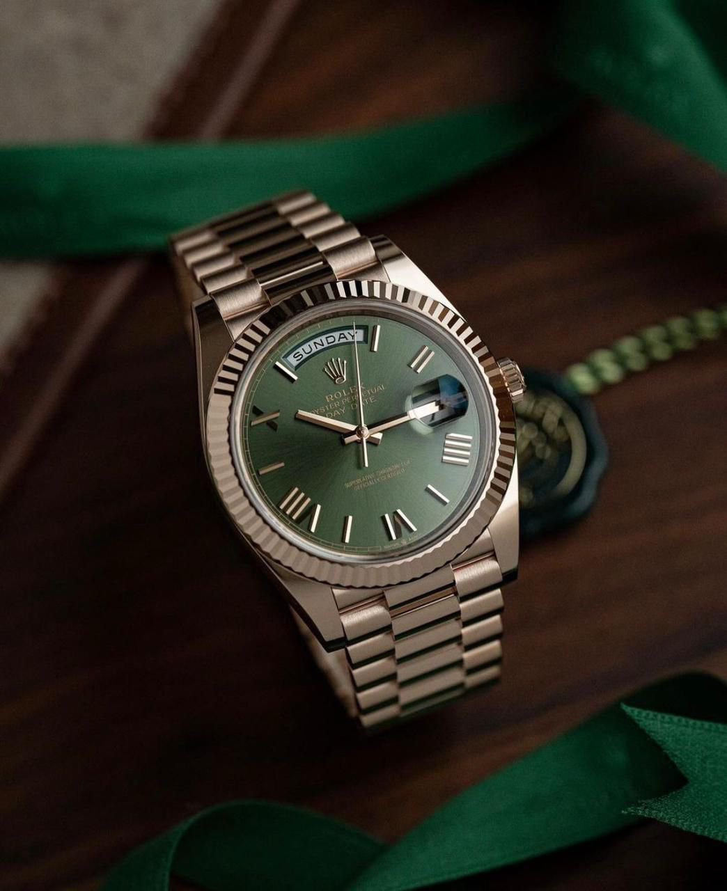 ROLEX OYSTER PERPETUAL DAY -DATE copper with green dial