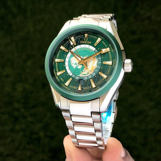 Omega Aqua Terra silver green dial