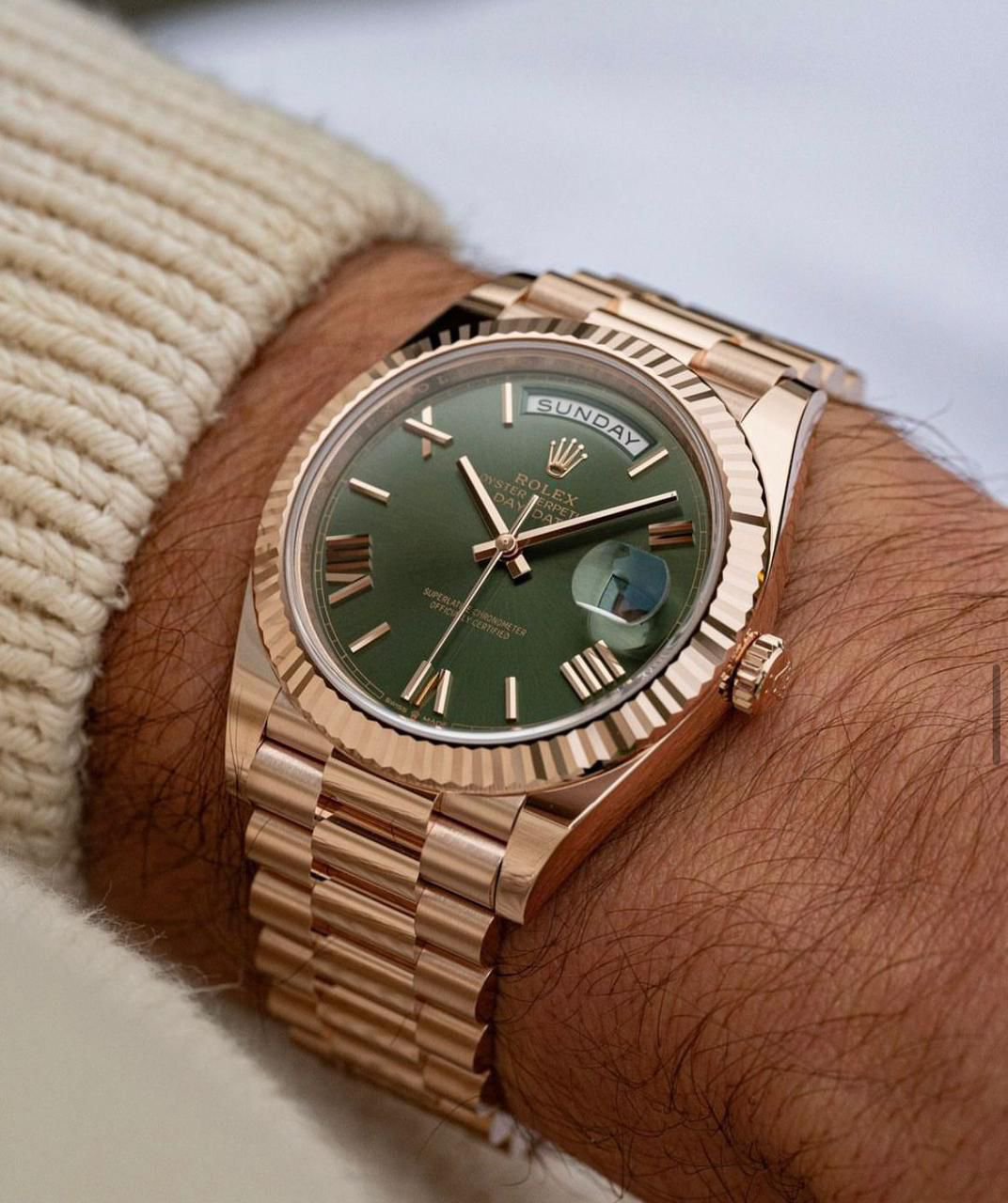 ROLEX OYSTER PERPETUAL DAY -DATE copper with green dial