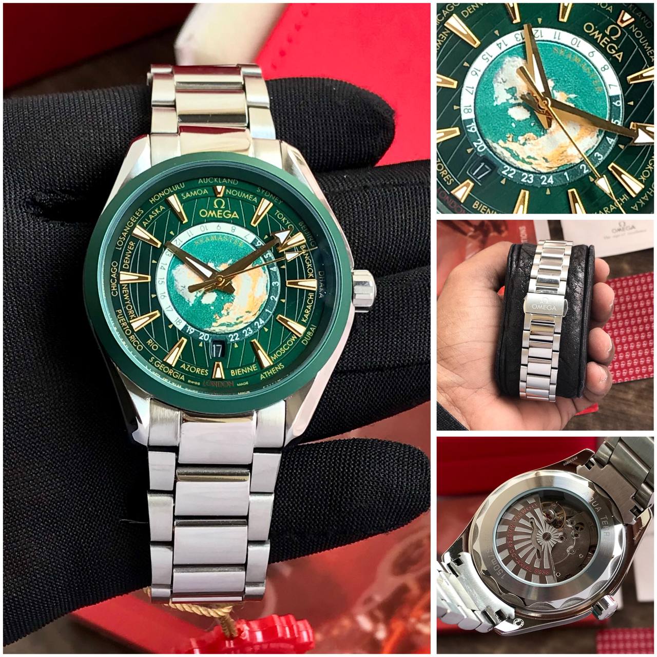 Omega Aqua Terra silver green dial