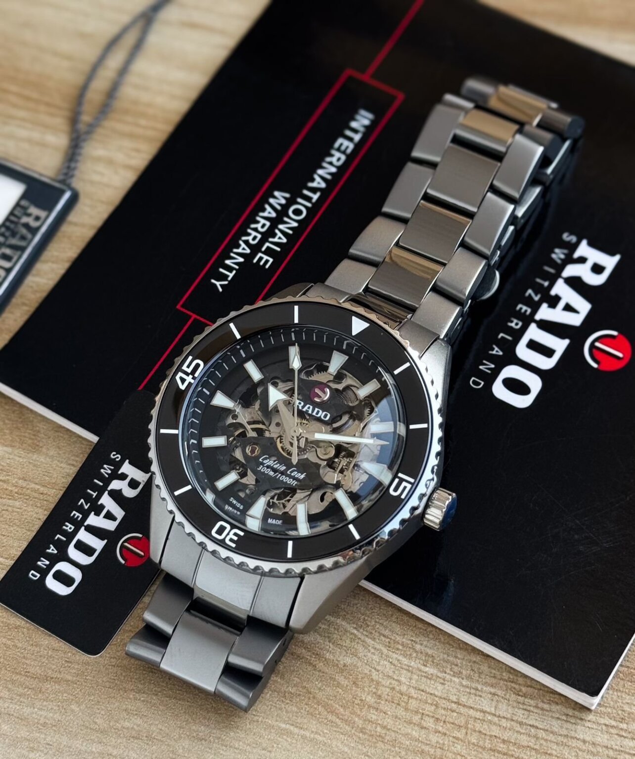 Rado captain cook silver with black dial