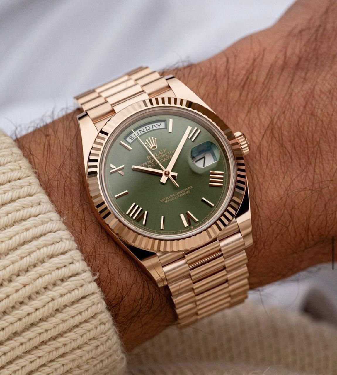 ROLEX OYSTER PERPETUAL DAY -DATE copper with green dial